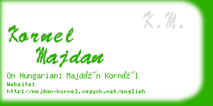 kornel majdan business card